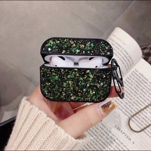 Green Sequin Epoxy AirPod Pro Case